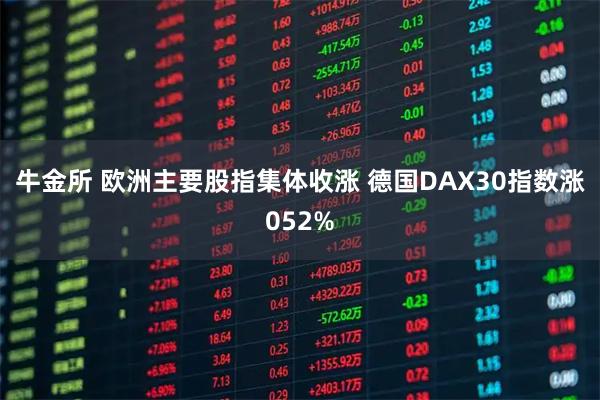 牛金所 欧洲主要股指集体收涨 德国DAX30指数涨052%